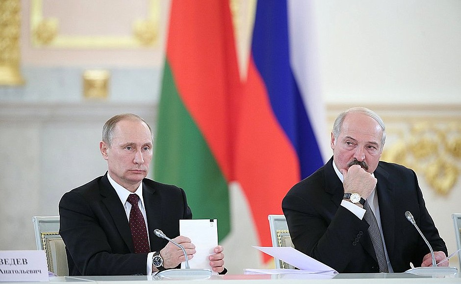 Meeting of the Russia-Belarus Union State Supreme State Council took place at the Kremlin. / Lukashenko