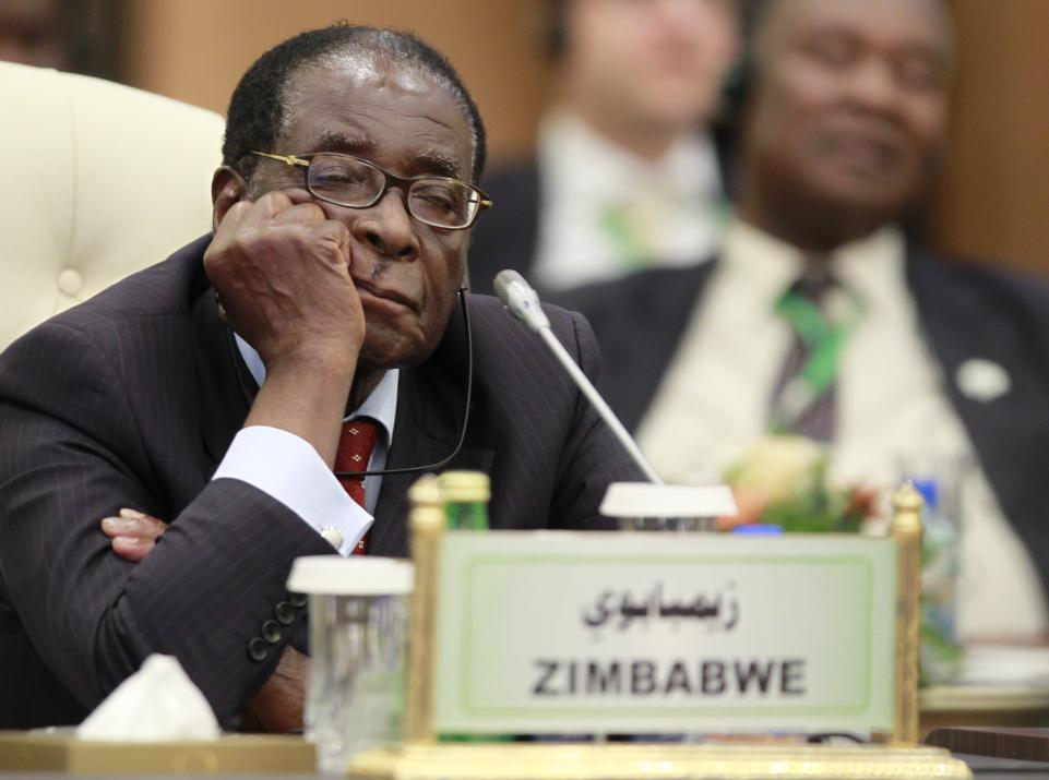 Mugabe sleeping