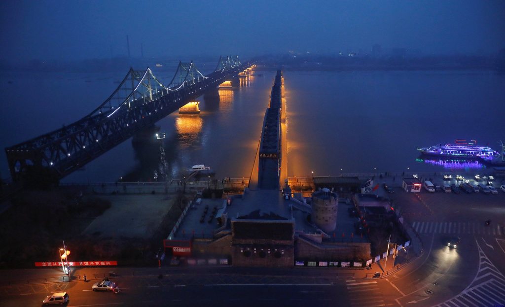 Bridges over the Yalu River connecting the North Korean city of Sinuiju and the Chinese city of Dandong. Dandong is China’s largest border town, and much of the North’s trade with the world flows across its bridges or through its port.