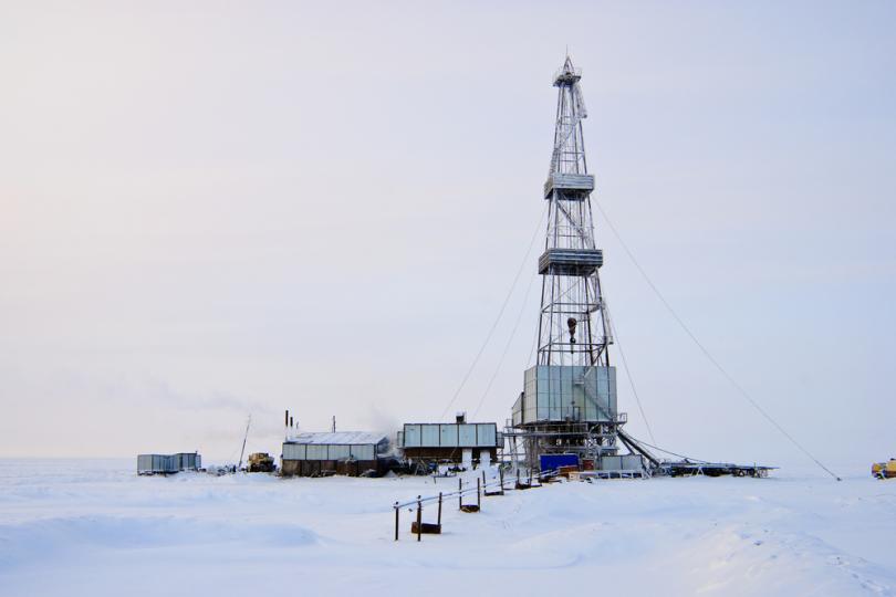 An oil rig in East Siberia, Russia.