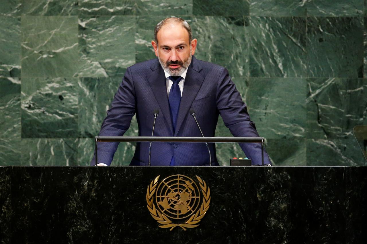 Armenian Prime Minister Pashinyan addresses the United Nations General Assembly in New York