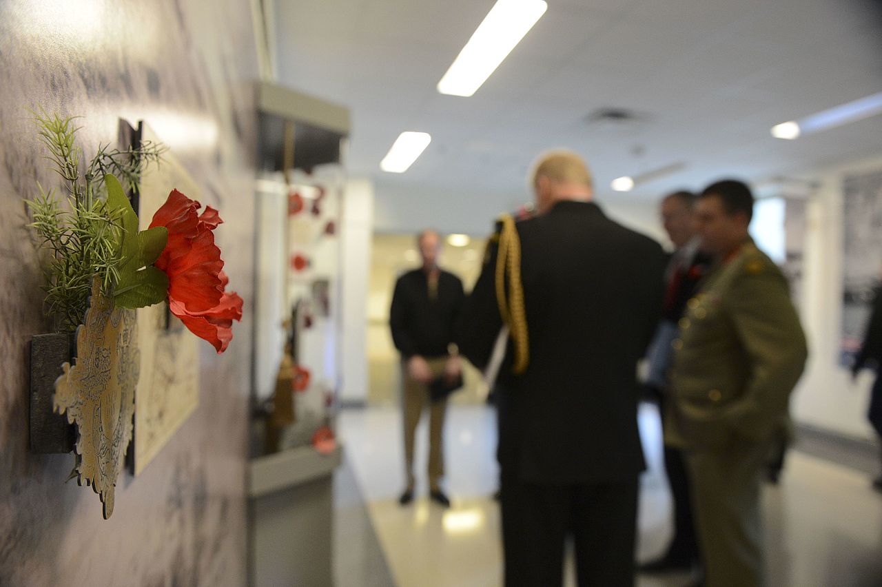 Deputy Secretary of Defense Bob Work hosts a ribbon cutting ceremony with senior officials from Australia and New Zealand for the ANZUS corridor at the Pentagon April 22, 2015.