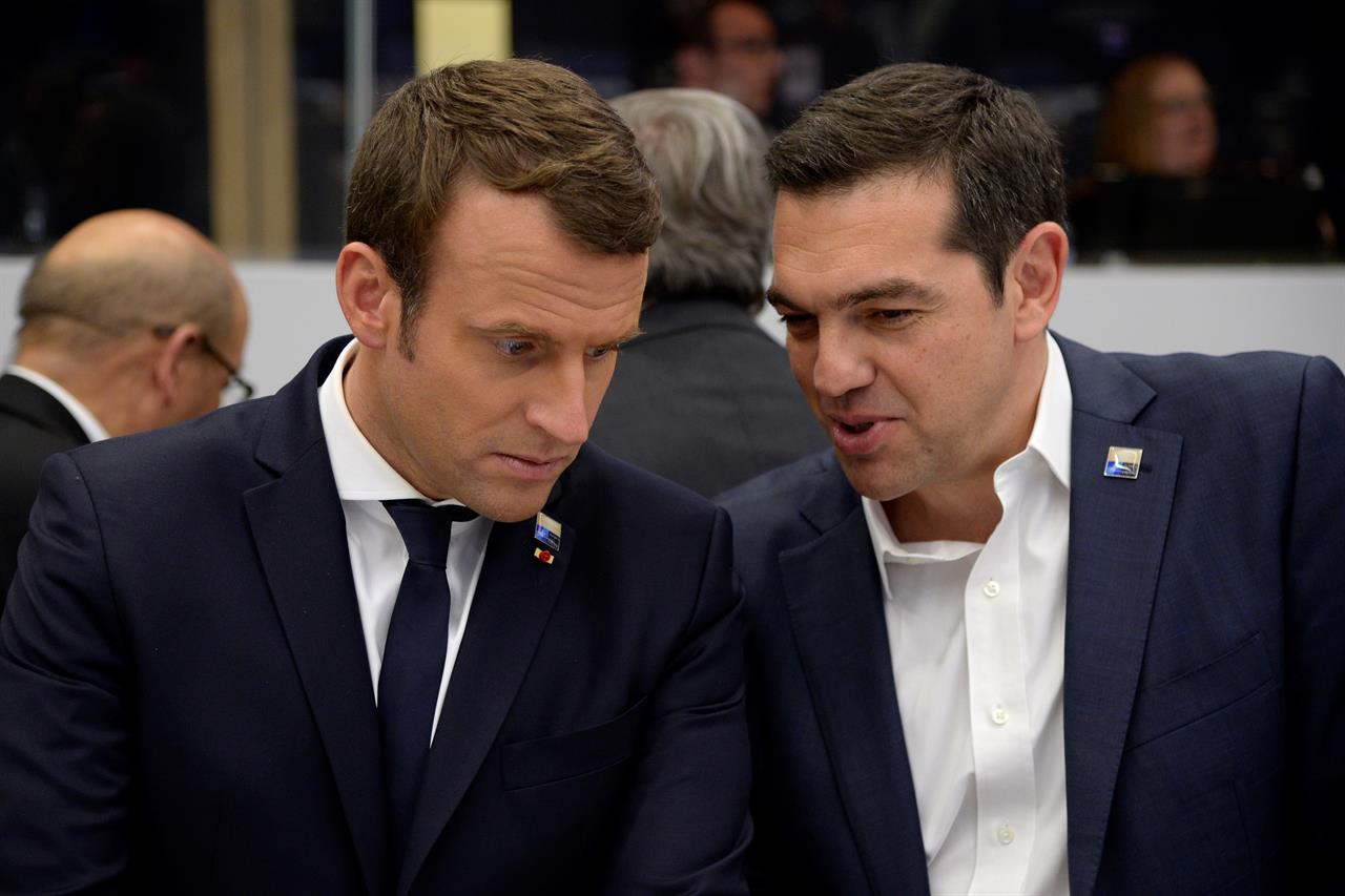Emmanuel Macron meets Greek PM Tsipras