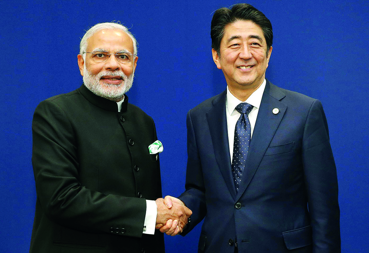 Indian PM Narendra Modi meets Japanese leader Shinzo Abe