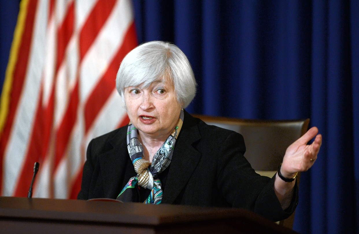 Janet Yellen and her Federal Reserve colleagues will review monetary policy settings today