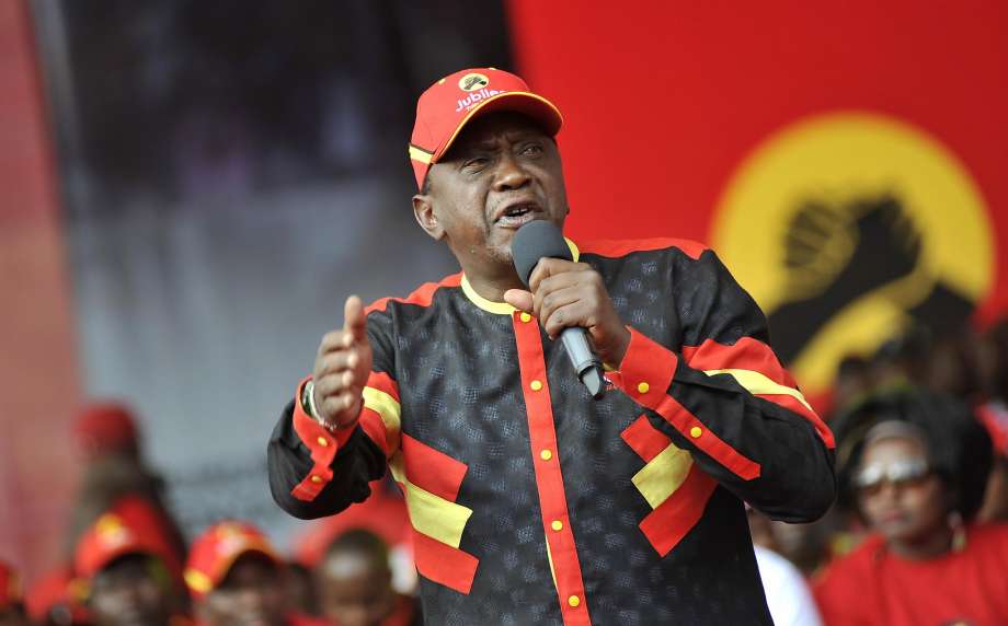 Kenya’s Uhuru Kenyatta campaigns ahead of presidential election