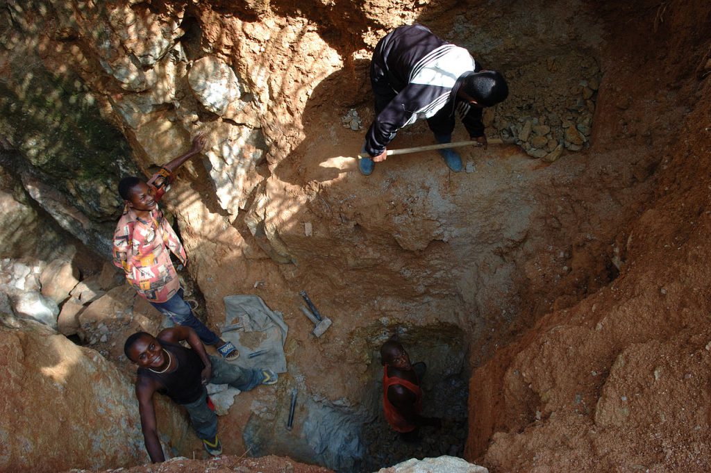 Wolframite and Casserite mining in the Democratic Republic of the Congo.