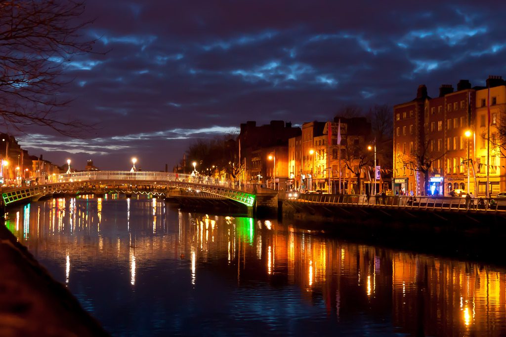 Dublin at Night (Ha'penny Bridge) / single electricity market