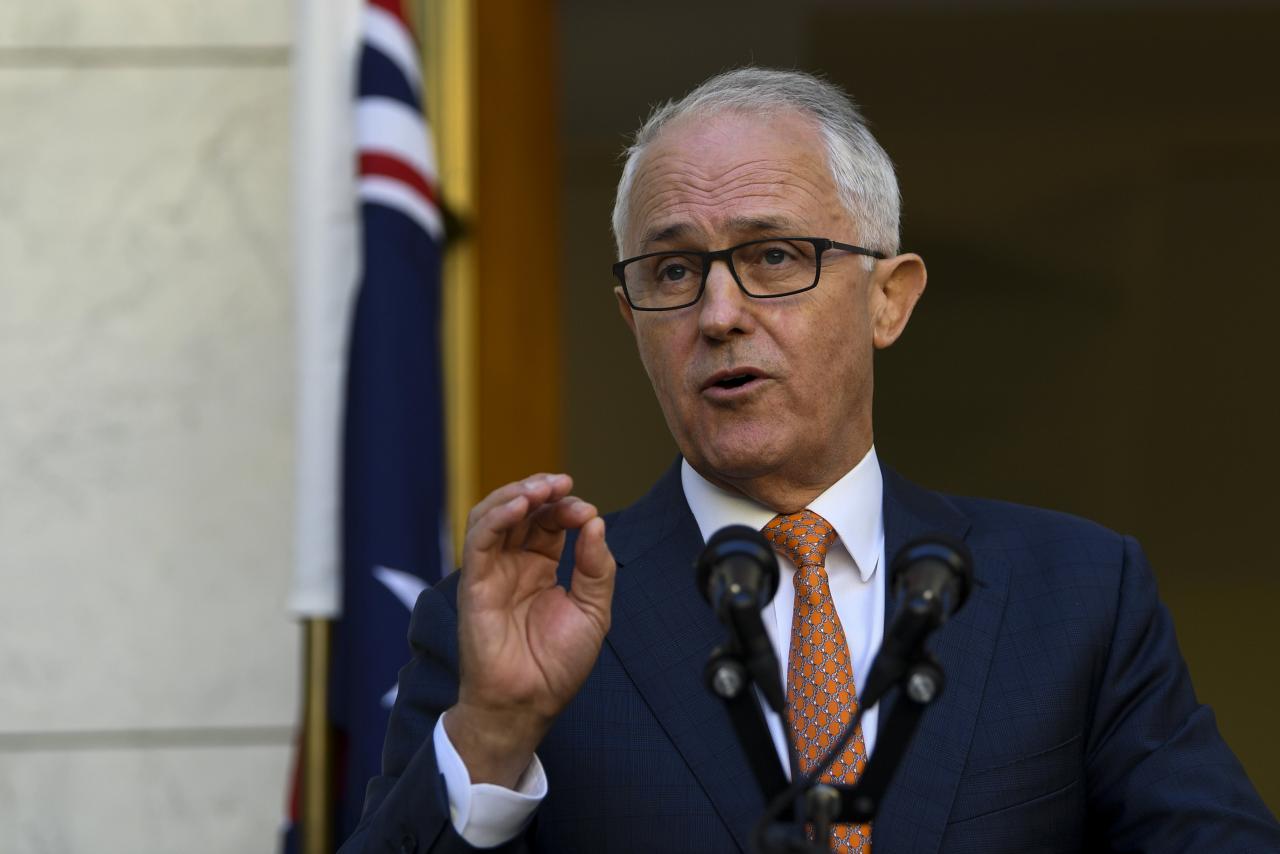 Australian Prime Minister Malcolm Turnbull speaks to the media during a news conference at Parliament House in Canberra