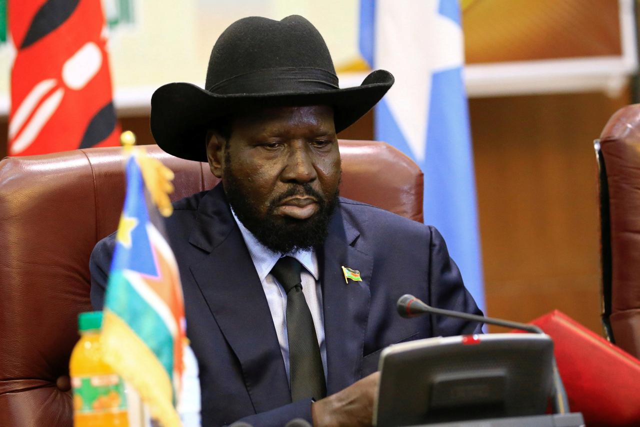 FILE PHOTO: South Sudan President Salva Kiir attends a South Sudan peace meeting in Khartoum