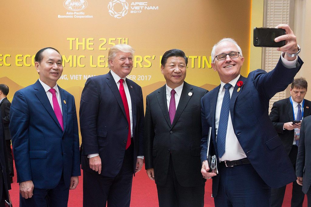 Turnbull selfie with Xi Trump Quang / AUSMIN