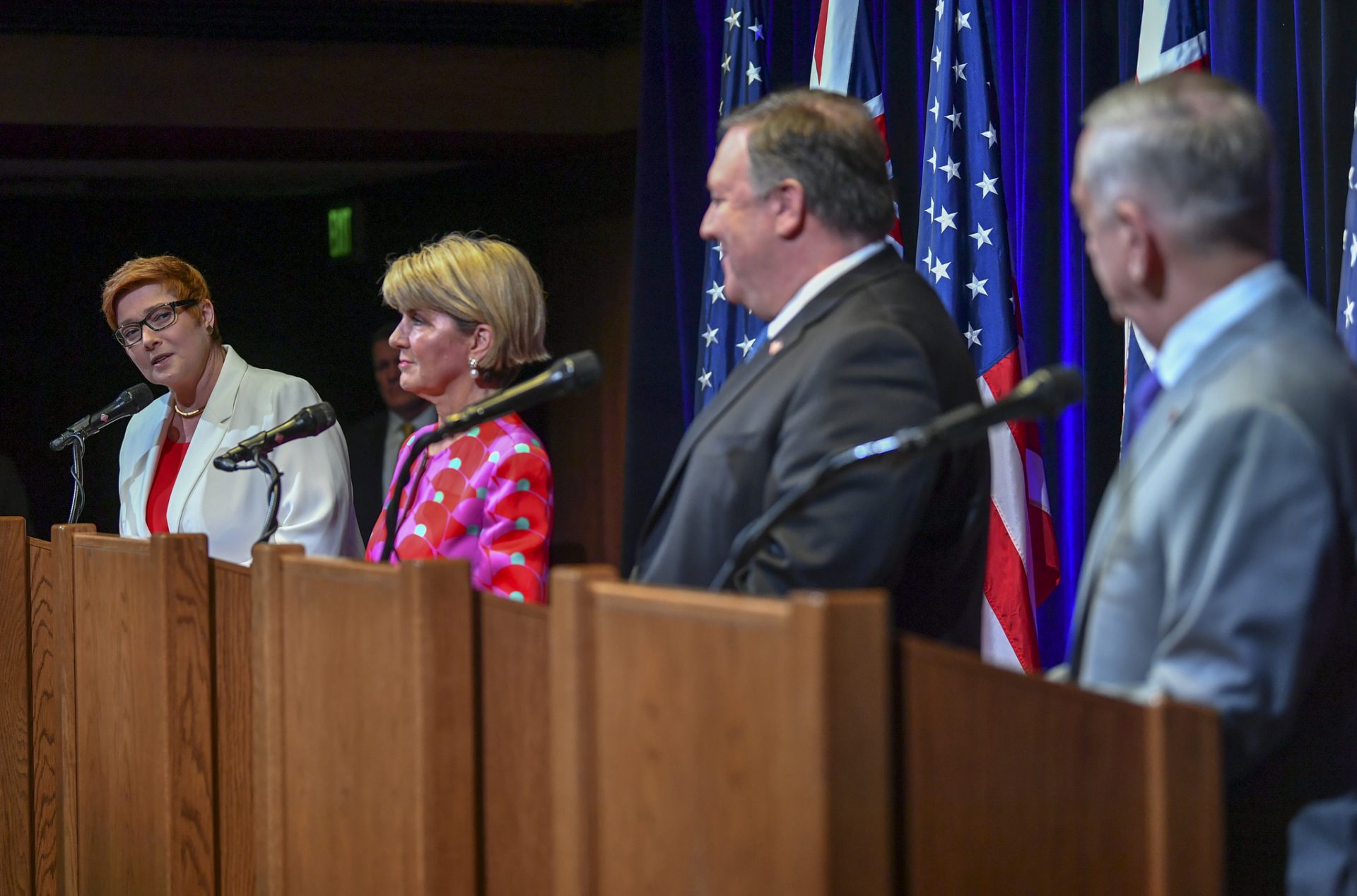 Secretary Pompeo, Secretary Mattis, Foreign Minister Bishop, and Defence Minister Payne Participate in a Joint Press Availability during AUSMIN