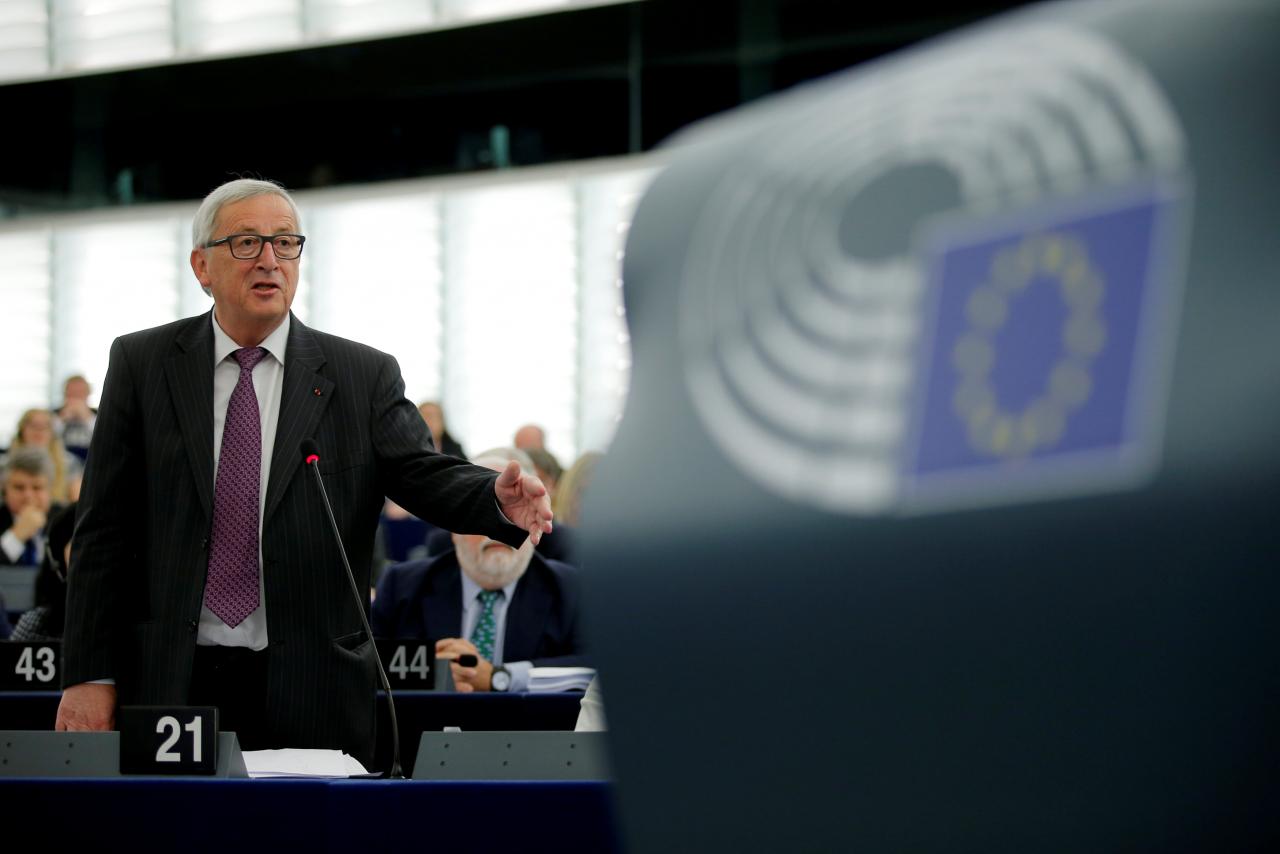 European Commission President Jean-Claude Juncker attends a debate on the Future of Europe at the European Parliament in Strasbourg