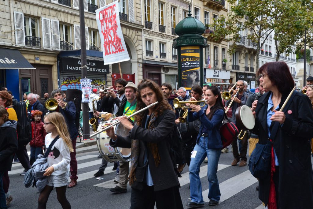 Mass street protest against french president Emmanuel Macron’s overhaul of labour laws / Benalla