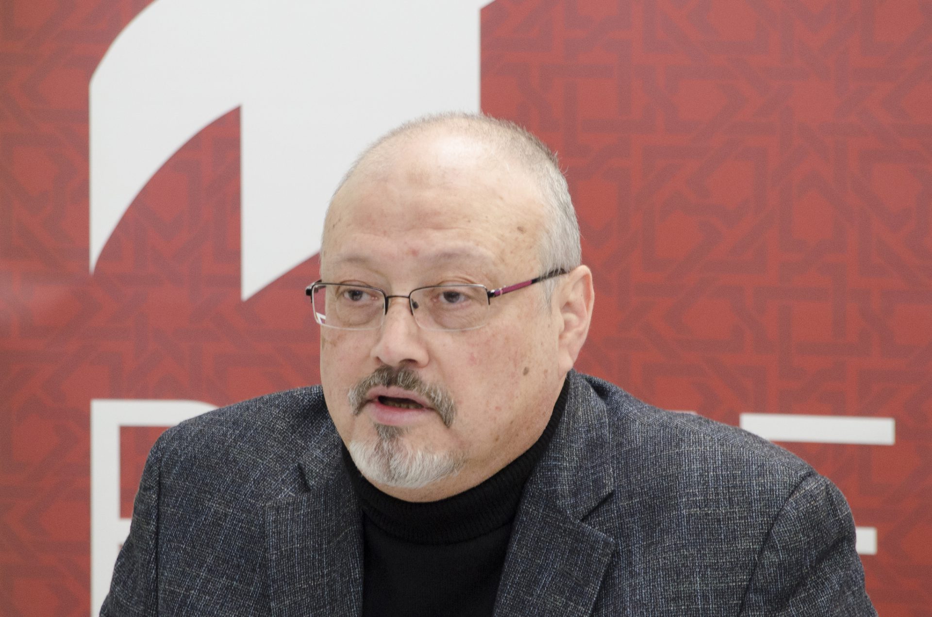 Saudi journalist, Global Opinions columnist for the Washington Post, and former editor-in-chief of Al-Arab News Channel Jamal Khashoggi offers remarks during POMED's "Mohammed bin Salman's Saudi Arabia: A Deeper Look." / Khashoggi