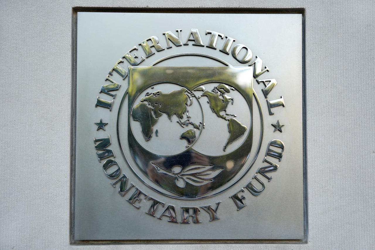 FILE PHOTO: International Monetary Fund logo is seen in Washington