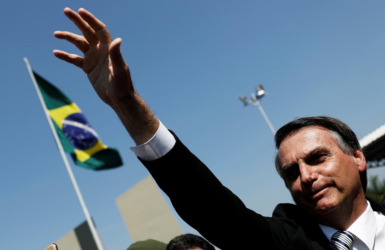 FILE PHOTO: PSL’s Jair Bolsonaro gestures during a military event in Sao Paulo