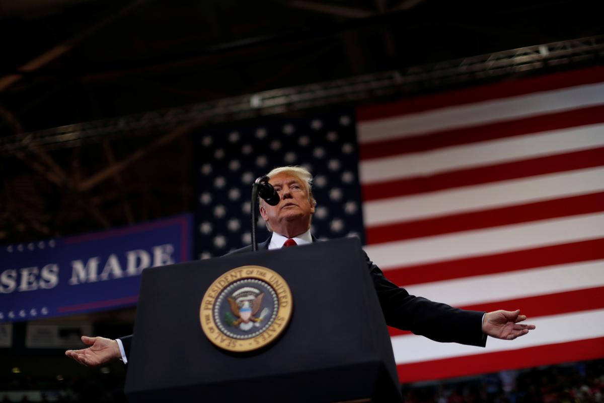 President Donald Trump holds a campaign rally in Estero Florida