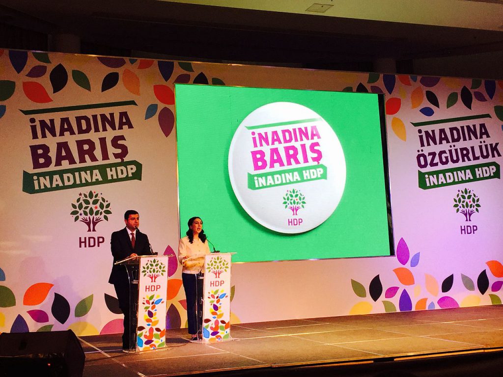 The Turkish People's Democratic Party (HDP) announcing their election manifesto ahead of the 1 November 2015 general election / Turkish local elections